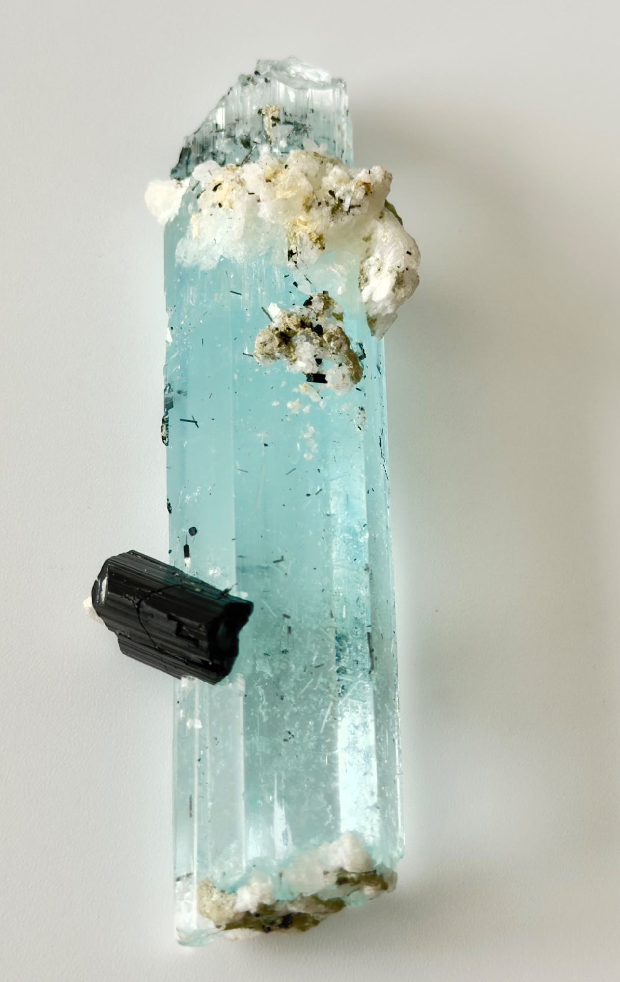 Aquamarine Crystal with Black Tourmaline